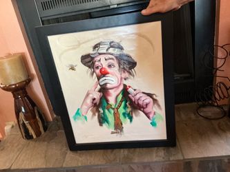 Emmet Kelly oil painting. Don’t know a lot about this painting, I bought used for 400.  Asking 200