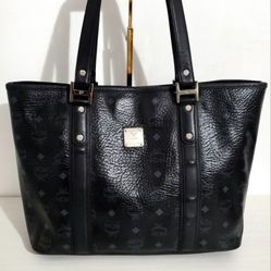 MCM Visetos Large Black Tote Bag