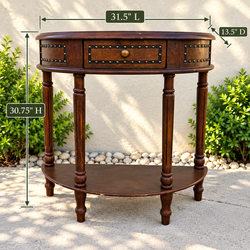 Old World Demilune Half-Moon Console Table w/ Drawer ($95 OBO)