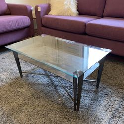 Welded Metal Glass Top Coffee Table