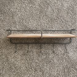 Wall Rack With Shelf And Hooks