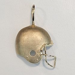 14k Solid Gold Football Helmet Pendant
