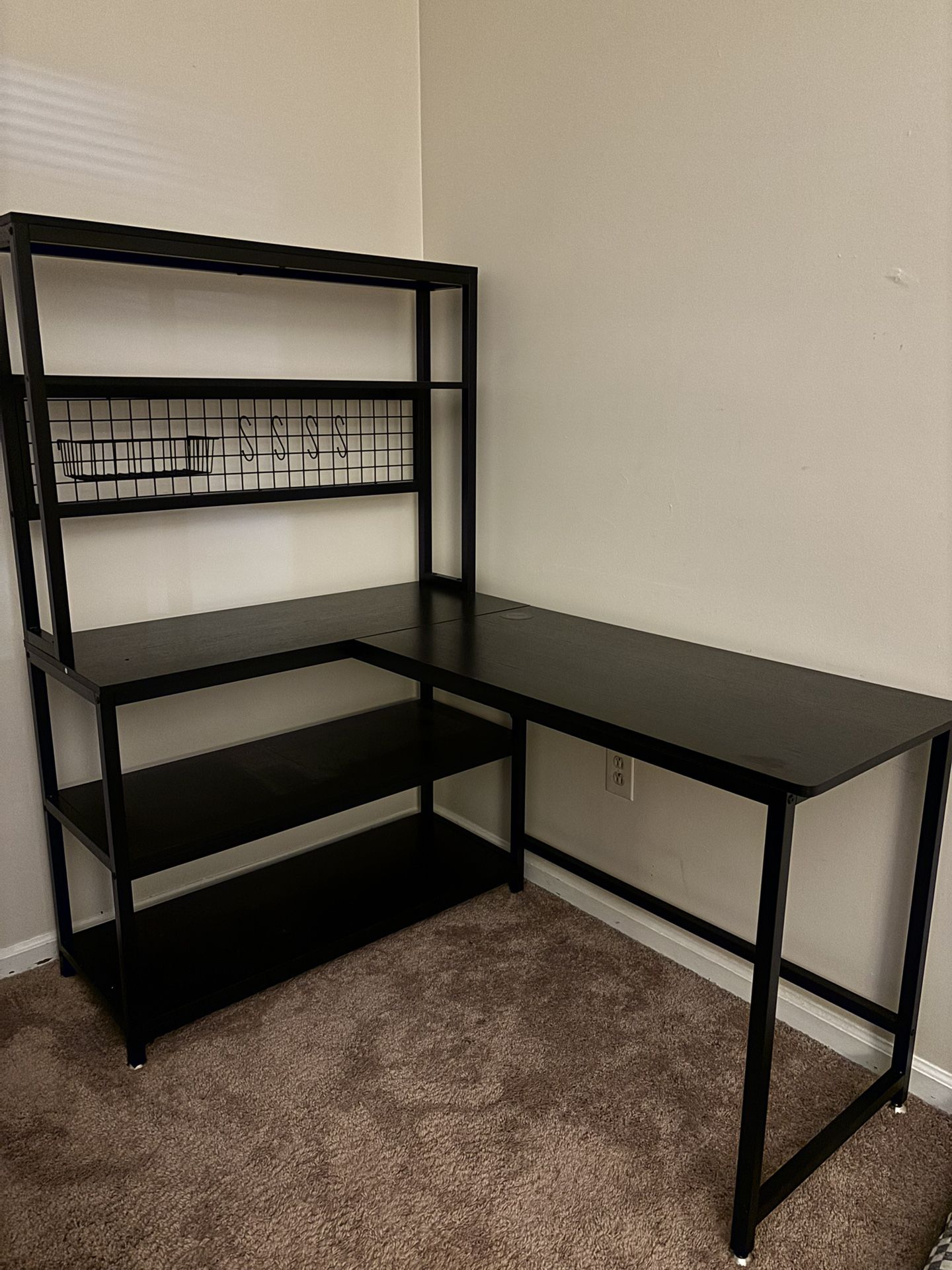 Black 55 inch Office Corner Desk