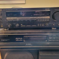 Audio Video Stereo Receiver & 6 Disc Carousel CD Player - Works
