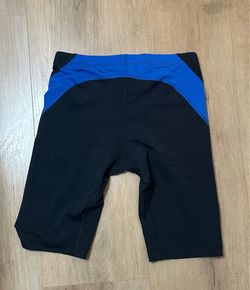 Used Blue And Black Swim Trunks