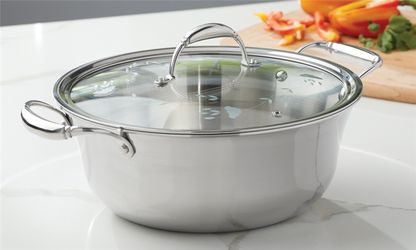 Princess House Olla Asadora De 6 Qt Acero Inoxidable Tri ply