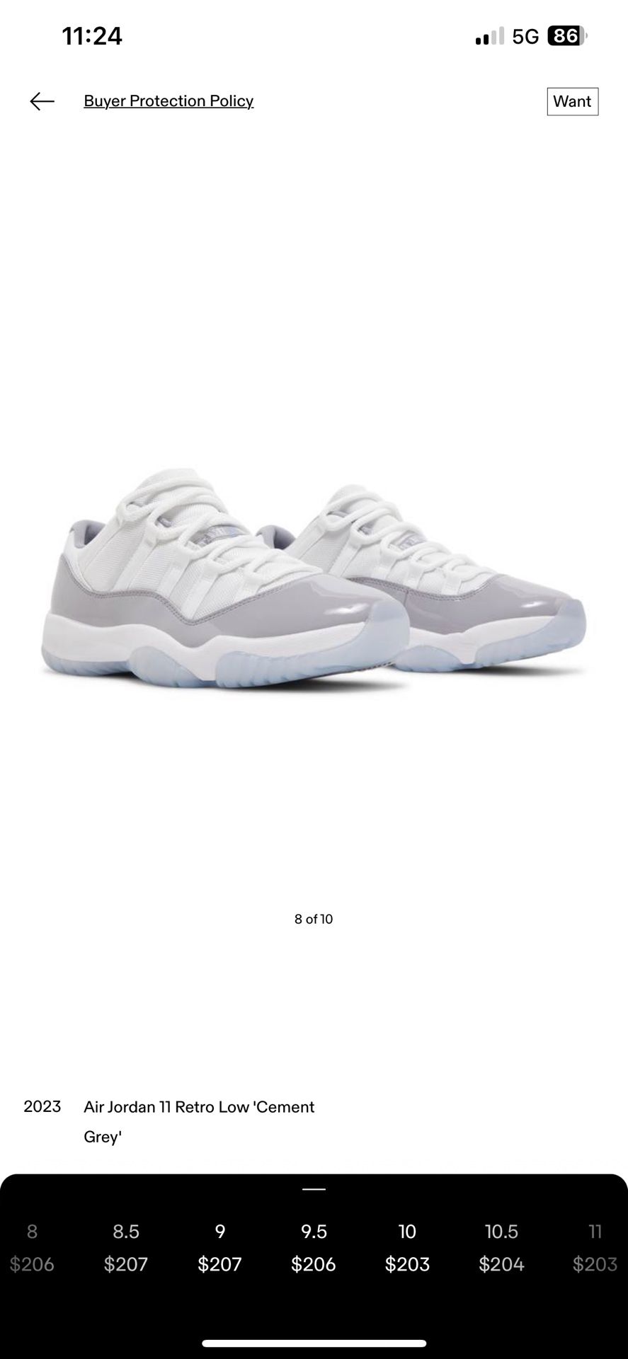Air Jordan 11 Low Cement Grey