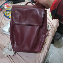 Matt & Nat Burgundy Leather Backpack