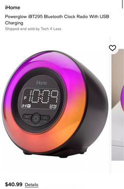 Powerglow iBT295 Bluetooth Clock Radio With USB Charging