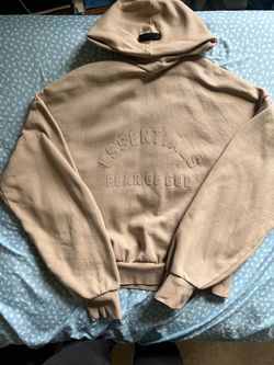 Tan and beige Fear of God Essentials Hoodie size medium
