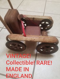 Antique collectible very rare kids push cart toy