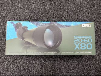 Gosky Flagship DiamondEdge 20-60x80 Spotting Scope with Tripod, Carrying Bag and Quick Phone Holder - BAK4 High Definition Waterproof