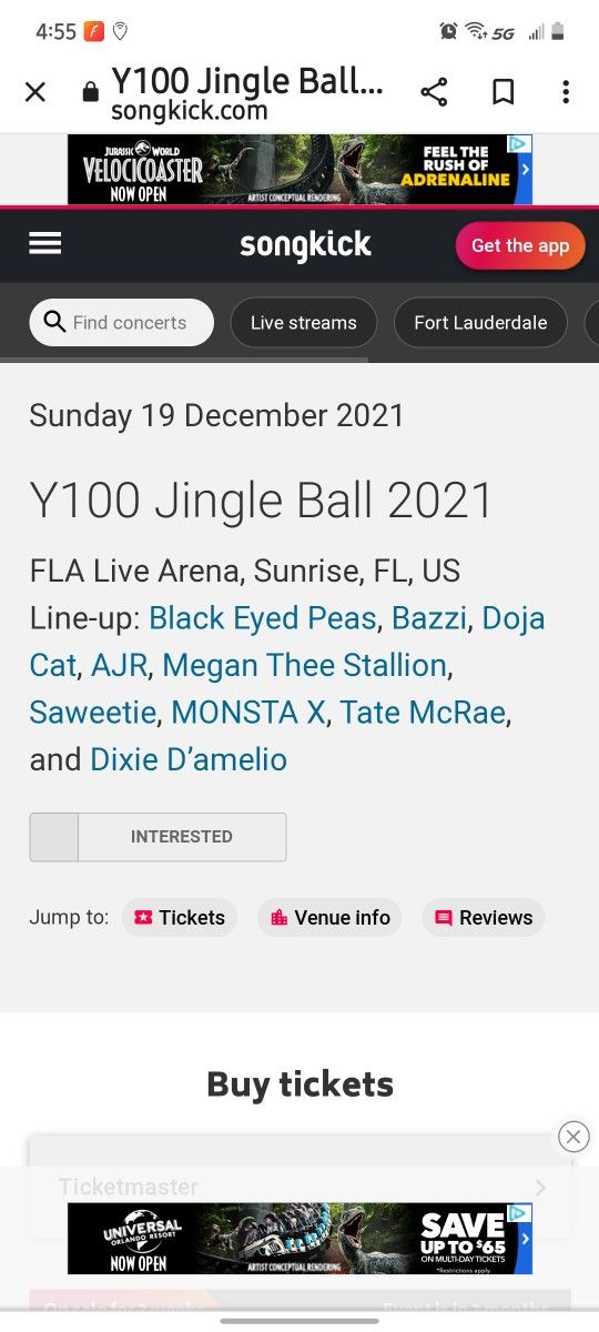 Jingle Ball Concert 2 Tickets