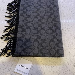 New Coach Bi-Color Signature C Scarf 