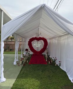 Red Heart floral carpet