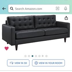 Black Empress Leather Couch