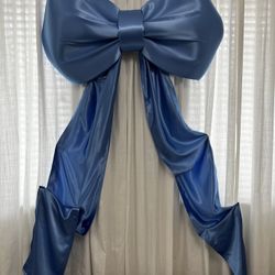 Large DIYed Blue Bow 