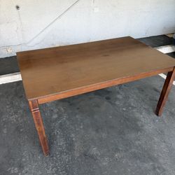 Solid Wooden Dining Table With Glass Top 