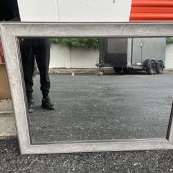 Faux Wood Framed Mirror 