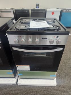 24 in. 1.9 cu. ft. 4 Element Slide-In Electric Range with Manual Clean in Stainless Steel