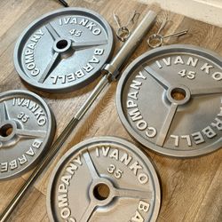 IVANKO’S  Olympic Set [ 5s And 2.5s Dif/Brand] Reconditioned Vintage Cast Iron Weight Plates [NO BAR INCLUDED]