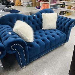 Blue Loveseat Sofa  5906