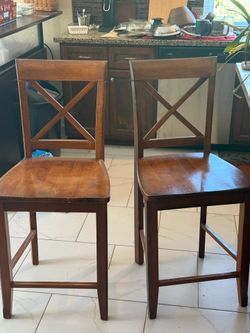 4 Wood Counter Height Stools