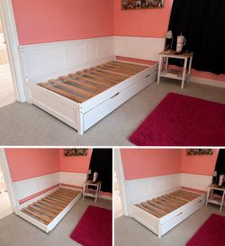 Corner twin bed frame