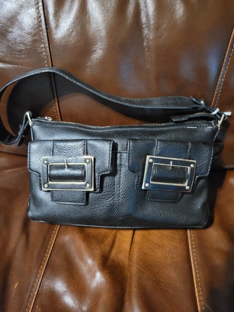 Women's Black Leather LIZ CLAIRBORNE New York Purse