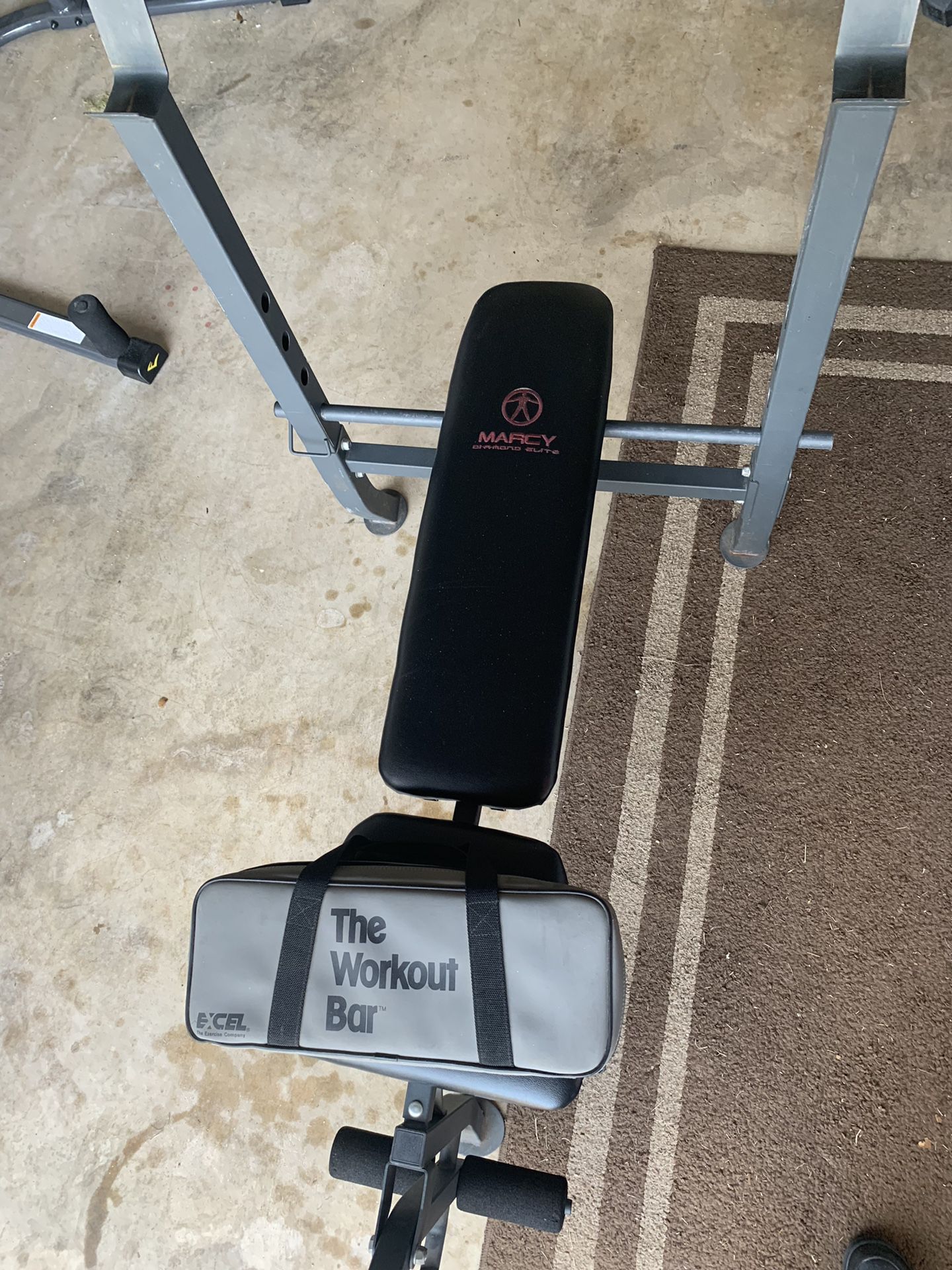 Weight bench and Workout bar