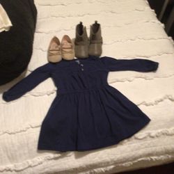 Bestidito Y Zapatitos Size 18 M  El  Vestido  9 M Las Botitas Son Nuevas  4 1/2 los los Zapatos  $20 Por los 3
