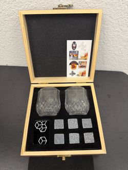 Whisky Glass Set with Granite Chilling Stones