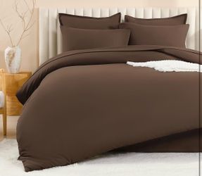 New California King Comforter Set Brown 7 Pieces Bed In A Bag Bedding