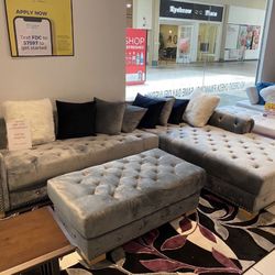 COMFY NEW SOFIA SECTIONAL AND OTTOMAN SET ON SALE ONLY $999! Easy financing💰 Same Day 🚚 