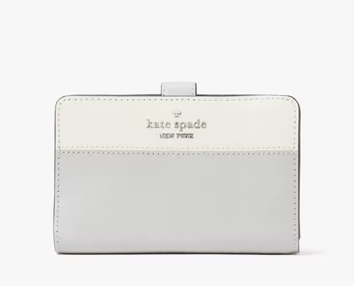 Brand New Grey & White Kate Spade Trifold