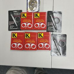 2 Pair Hand Cuffs Stainless Steel