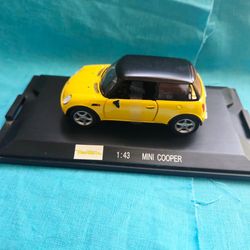 Darda Mini Cooper Yellow 1/43 Scale Die-Cast Model Car Never used