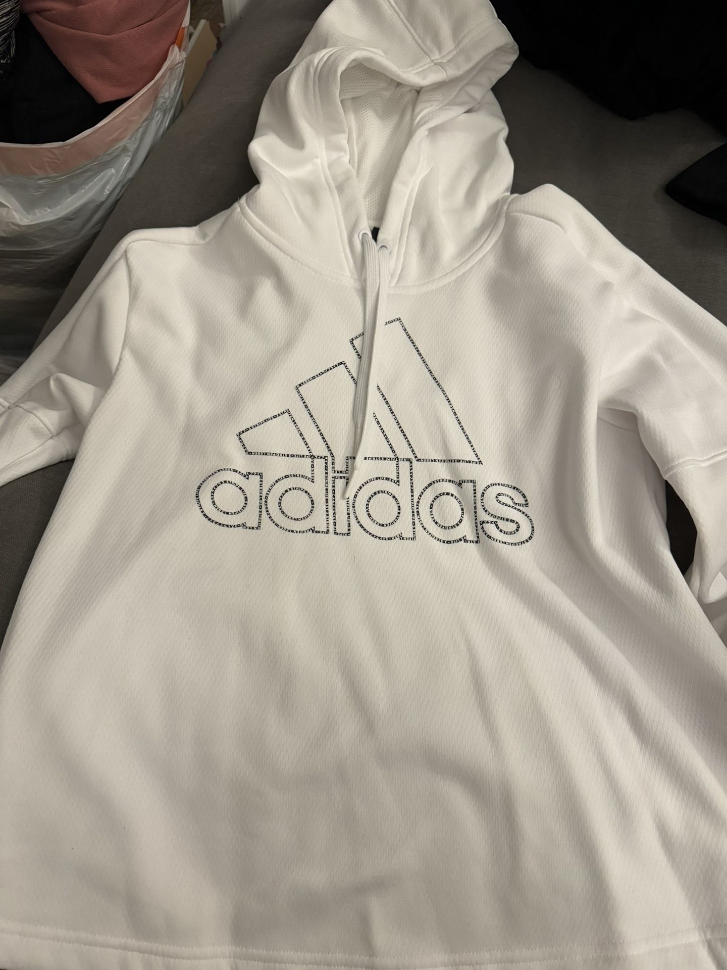 Small White Adidas Hoodie