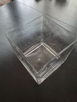 Square glass vase