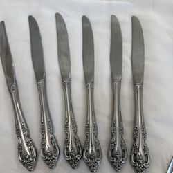 New 5 Knives Oneida Community BRAHMS Stainless  Silverware Flatware 