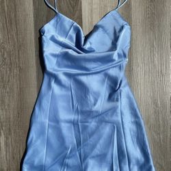 Blue Satin Dress