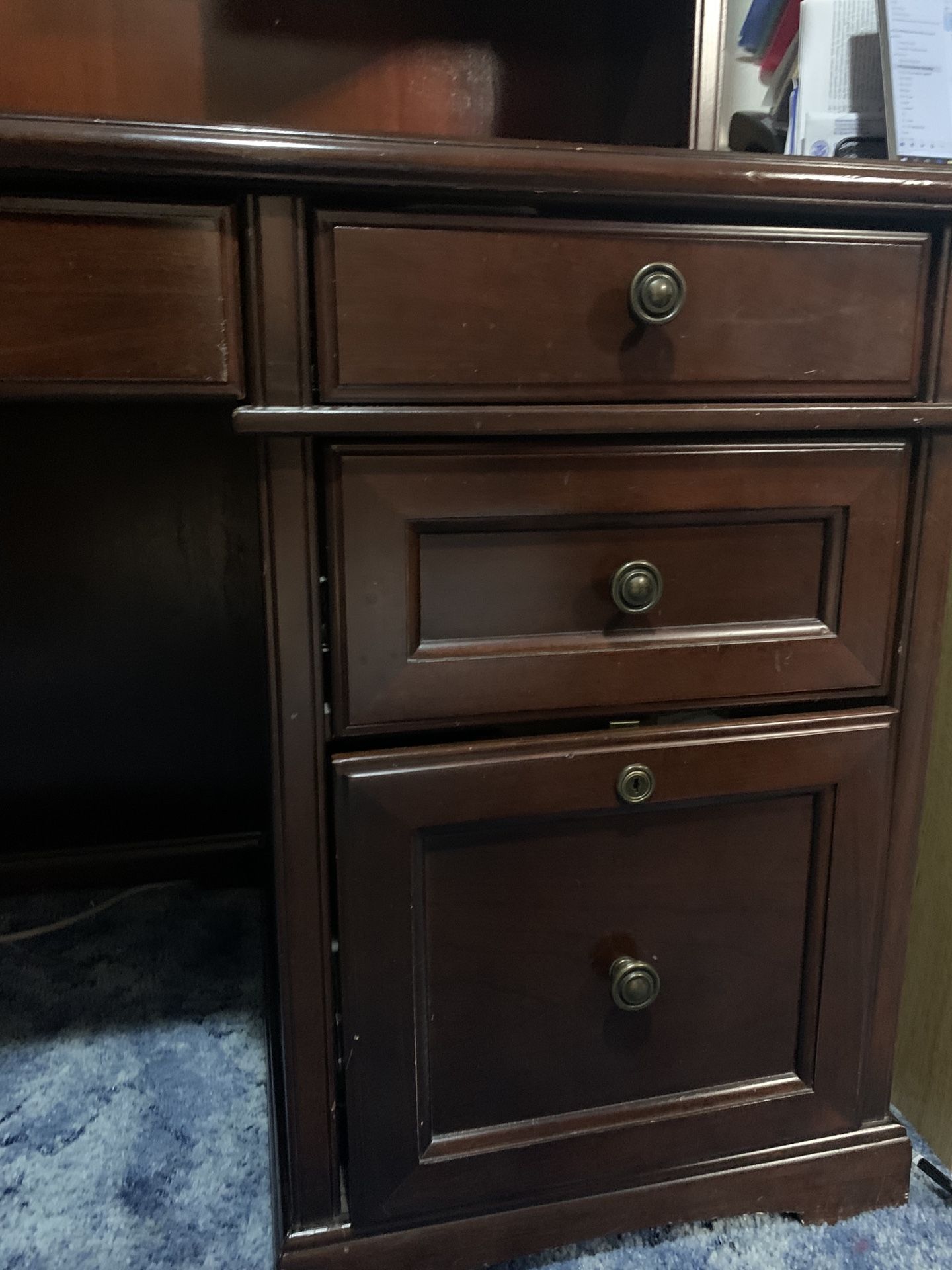 Dark Brown Solid Wood Desk