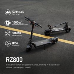 Wholesale: 🔥 CUNFON RZ800 ELECTRIC SCOOTER – FAST & POWERFUL 🔥  ⚡ Up to 1600W Peak Power 🚀 Top Speed: Up to 31 MPH 🔋 Range: Up to 50 Miles 💪 Supp