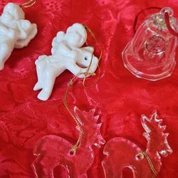 Decorate your Christmas tree with this beautiful set of 9 handmade and hand-painted multicolor ornaments from Grandma's Attic. 