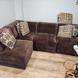 Sectional Couch Brown