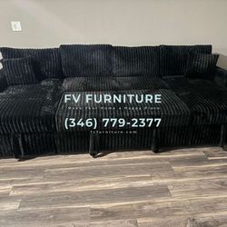 Brand New! 3 Monthly Payments! Double Chaise Sectional With Pullout Bed Frame 