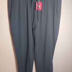 Puma Pants Black Lightweight 7/8 Pant Golf performance Tech athletic women 2X