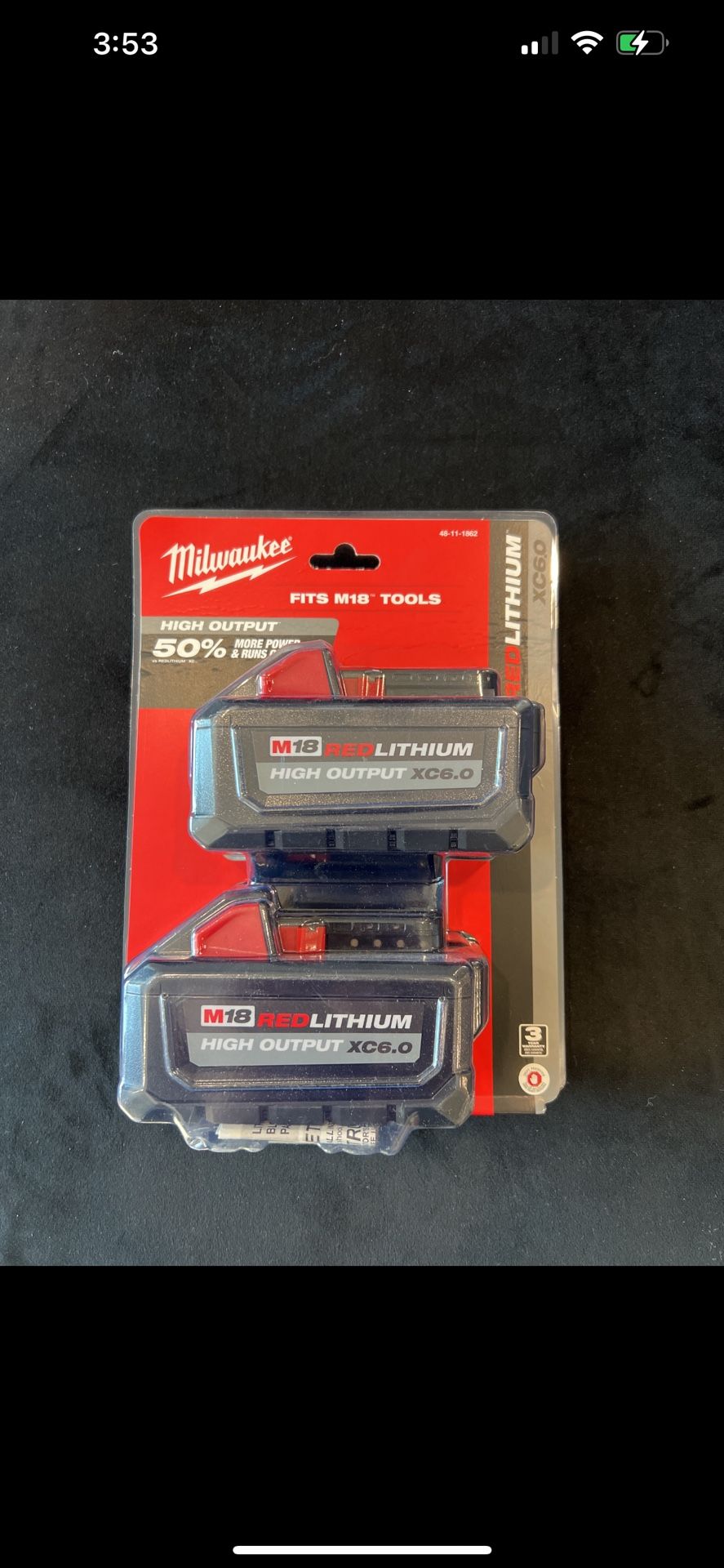 BNIB Original Milwaukee m18 Batteries