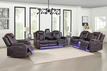 3-Piece Power Reclining Living Room Set With Bluetooth Speakers, Wireless Charging & LED Lighting