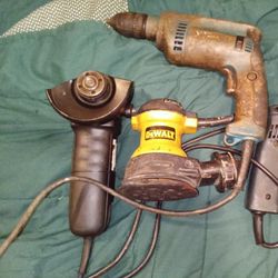 FOUR,   PROFESSIONAL  TOOLS , 2DRILLS,  2 SANDERS/SCRAPERS